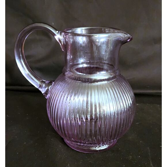 TELEFLORA GIFTS Lavender 6 1/4" Pitcher/Vase Ribbed-"C" Handle - Picture 3 of 6